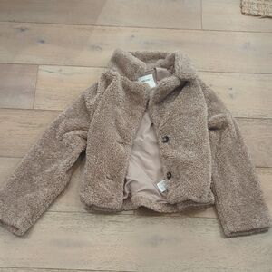 Hollister Brown Fleece Puffer Jacket